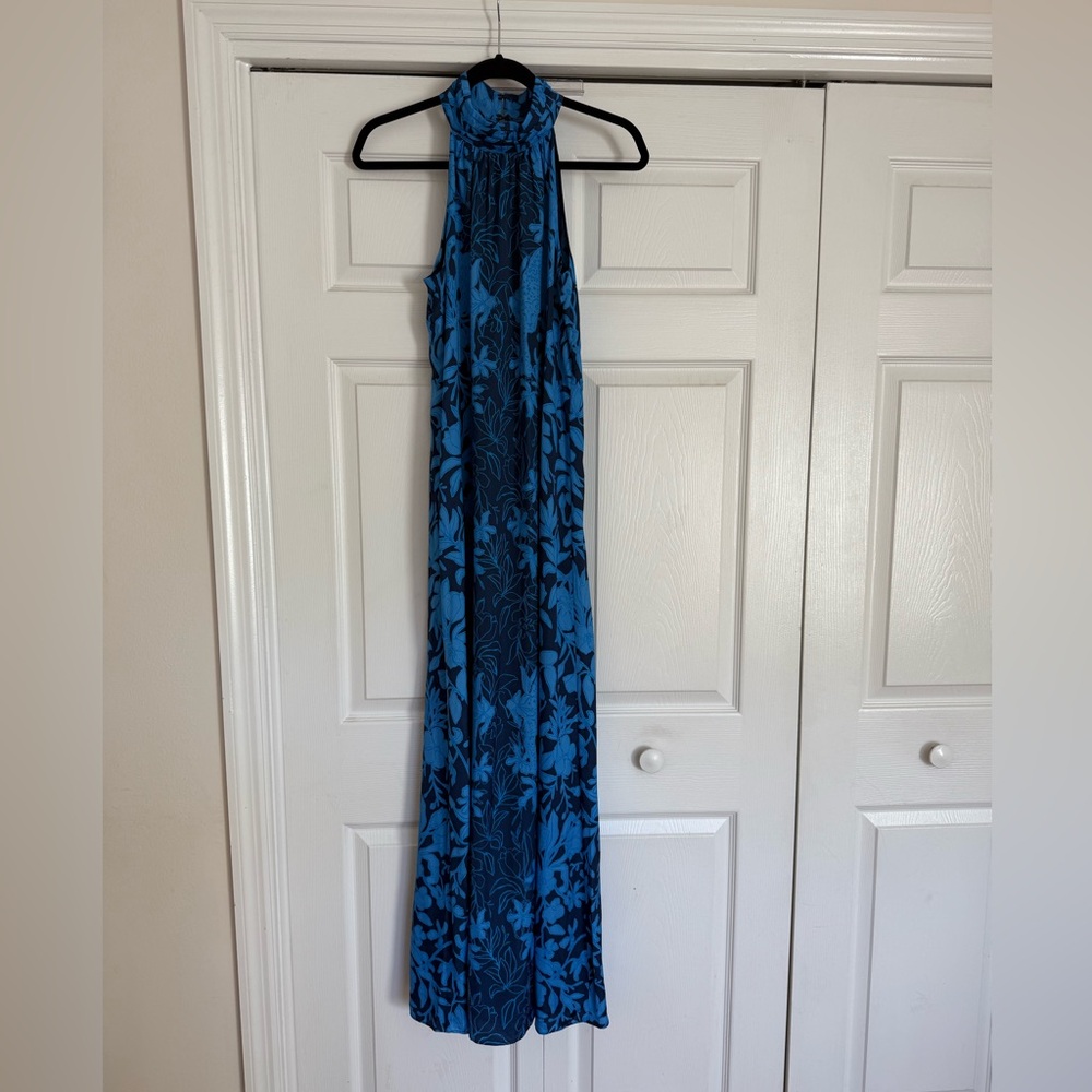 Lilly Pulitzer Navy and Blue Floral Maxi Dress